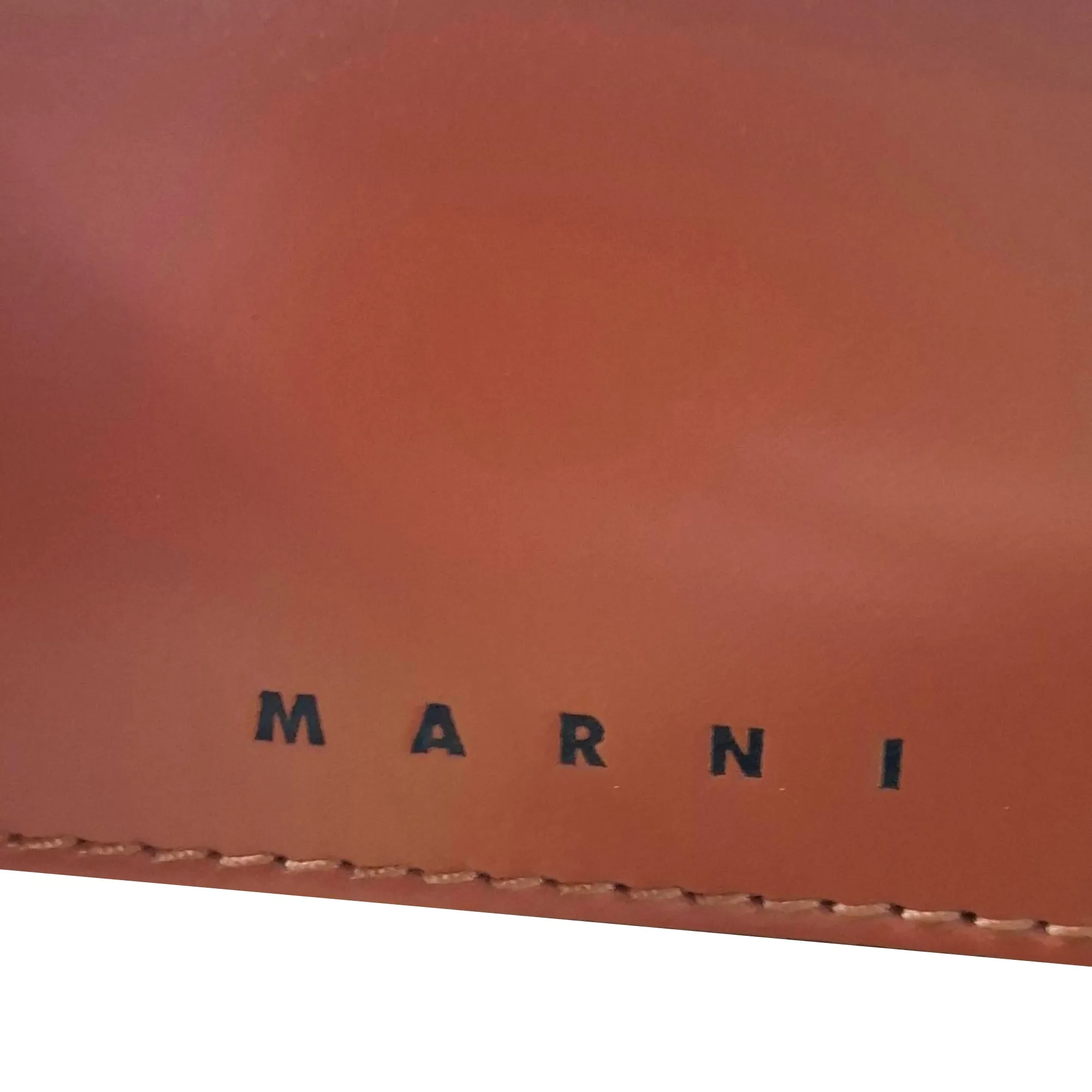 Marni Museo Small Tote Bag in Orange Leather