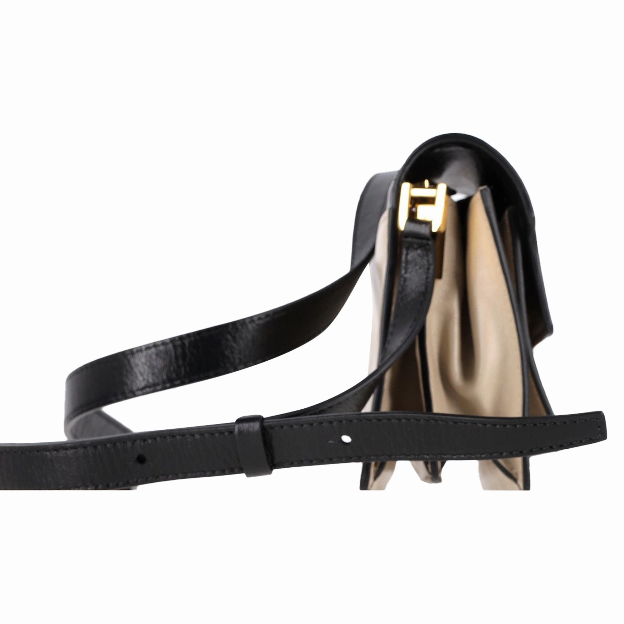 Marni Trunk Mini Color-Block Shoulder Bag in Beige Leather