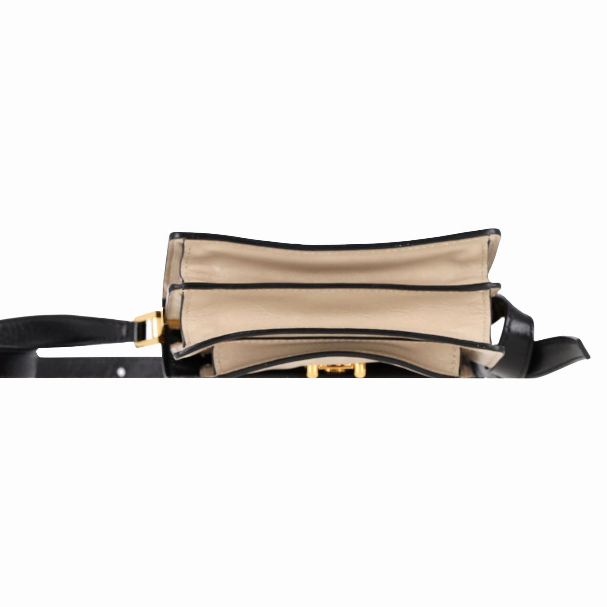 Marni Trunk Mini Color-Block Shoulder Bag in Beige Leather