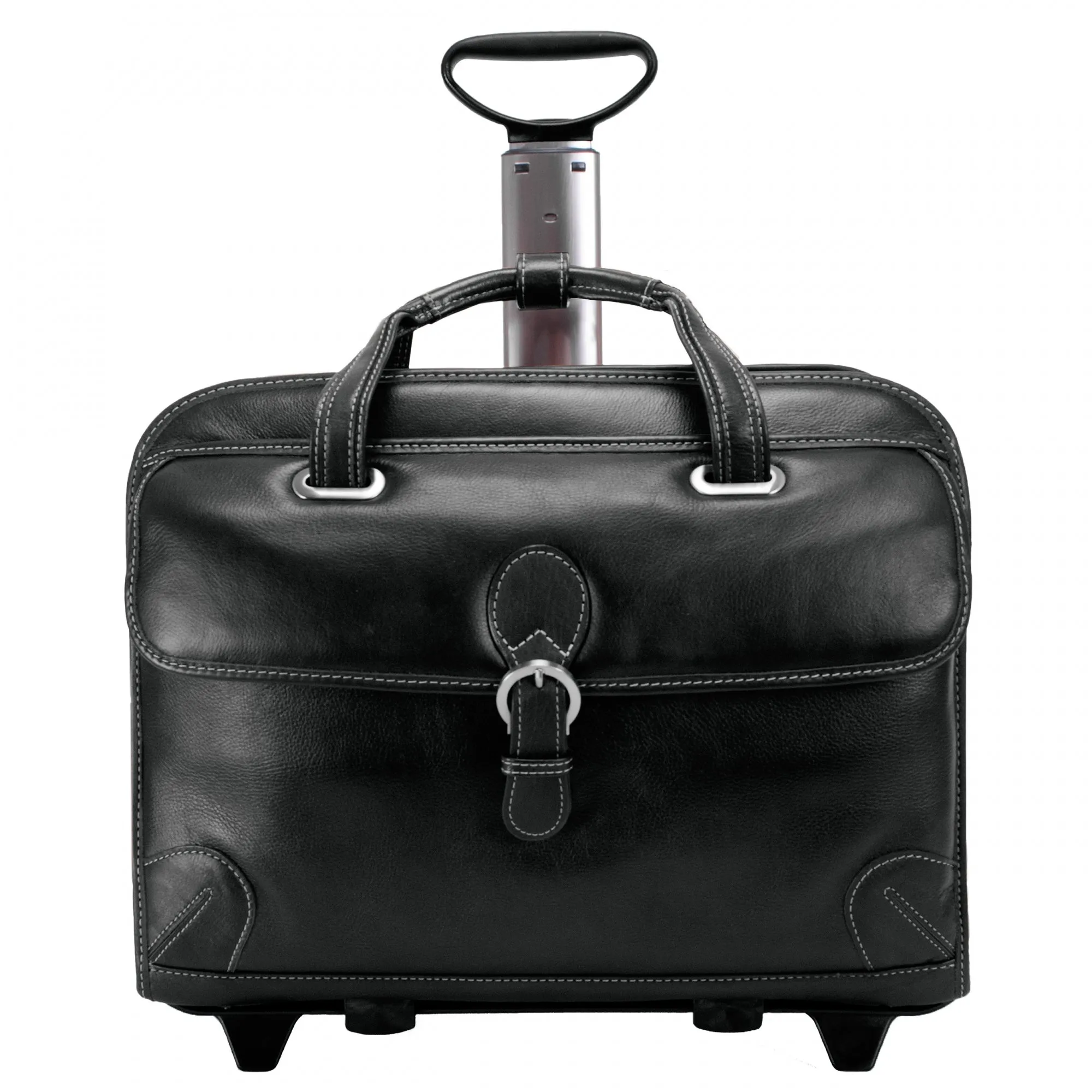 McKlein USA Carugetto 15.4" Leather Wheeled Laptop Briefcase
