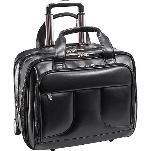 McKlein USA Chelsea 15.6" Leather Wheeled Overnight Laptop Briefcase
