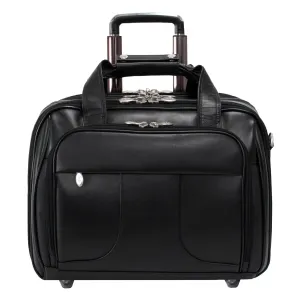 McKlein USA Chicago 15.6" Leather Wheeled Laptop with Removable Briefcase