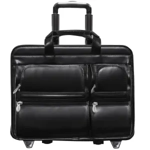 McKlein USA Clinton 17" Leather Wheeled Laptop Briefcase