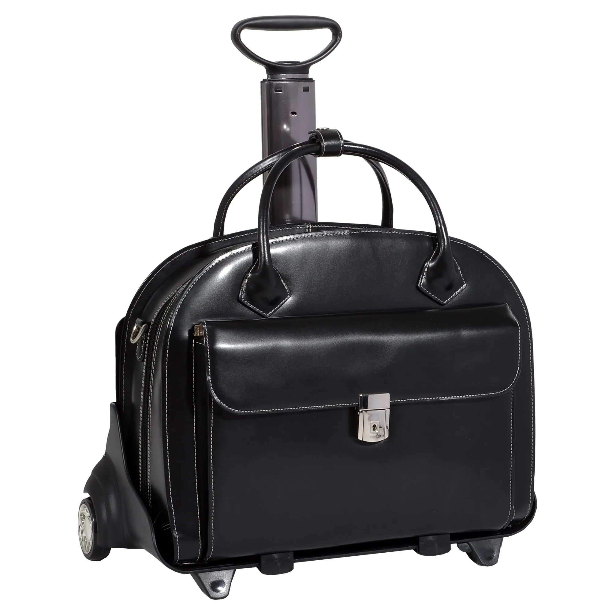 McKlein USA Glen Ellyn 15.4" Leather Wheeled Ladies' Laptop Briefcase