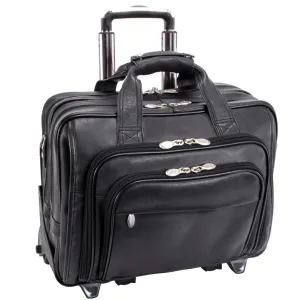 McKlein USA Gold Coast 17" Leather Wheeled Laptop Briefcase