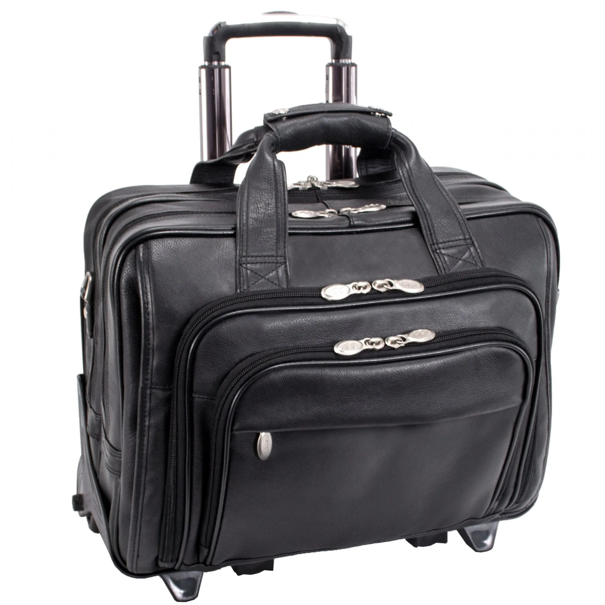 McKlein USA Gold Coast 17" Leather Wheeled Laptop Briefcase