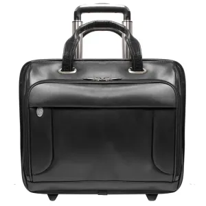 McKlein USA Greenwich 15.6" Leather Wheeled Laptop Briefcase