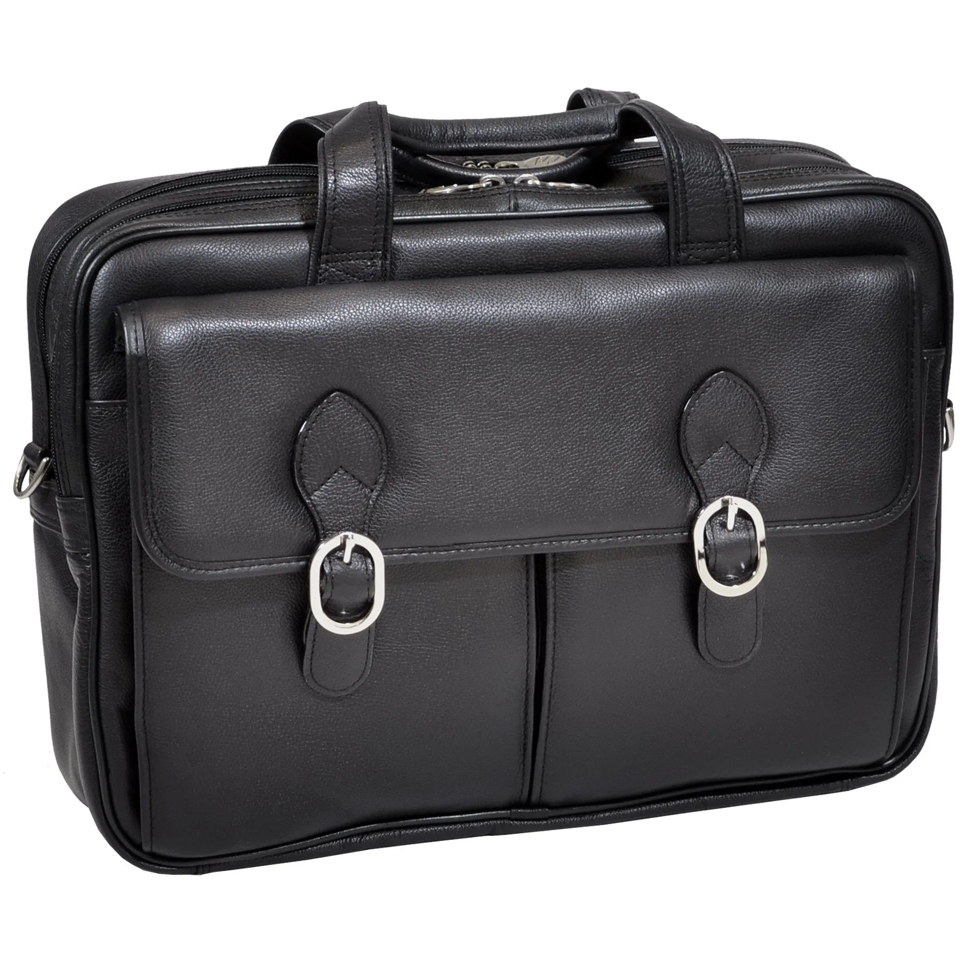 McKlein USA Hyde Park 15" Leather Double Compartment Laptop Briefcase