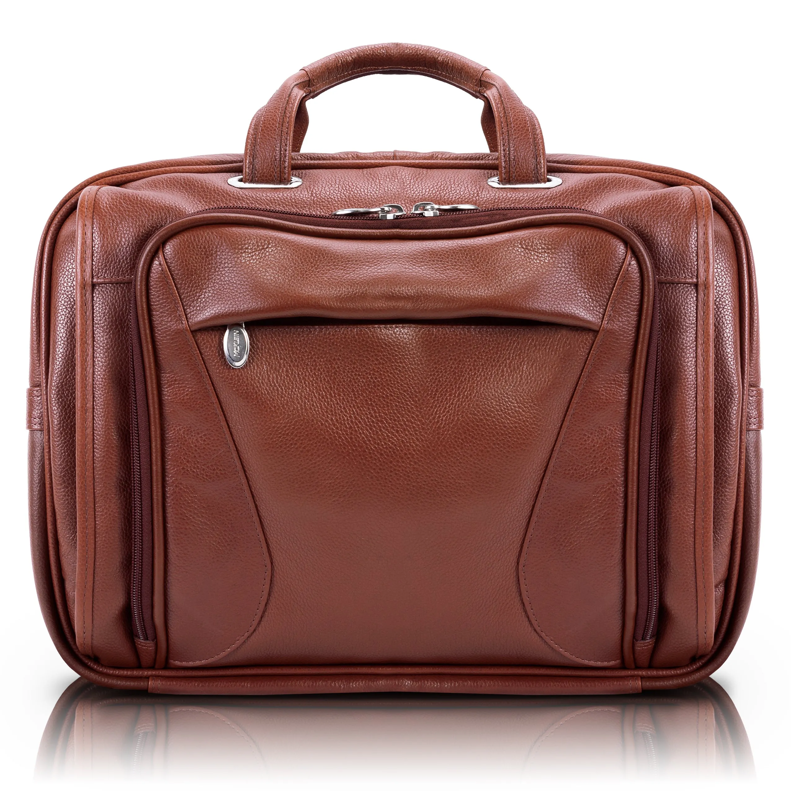 McKlein USA Irving Park 15.6" Leather Double Compartment Laptop Briefcase