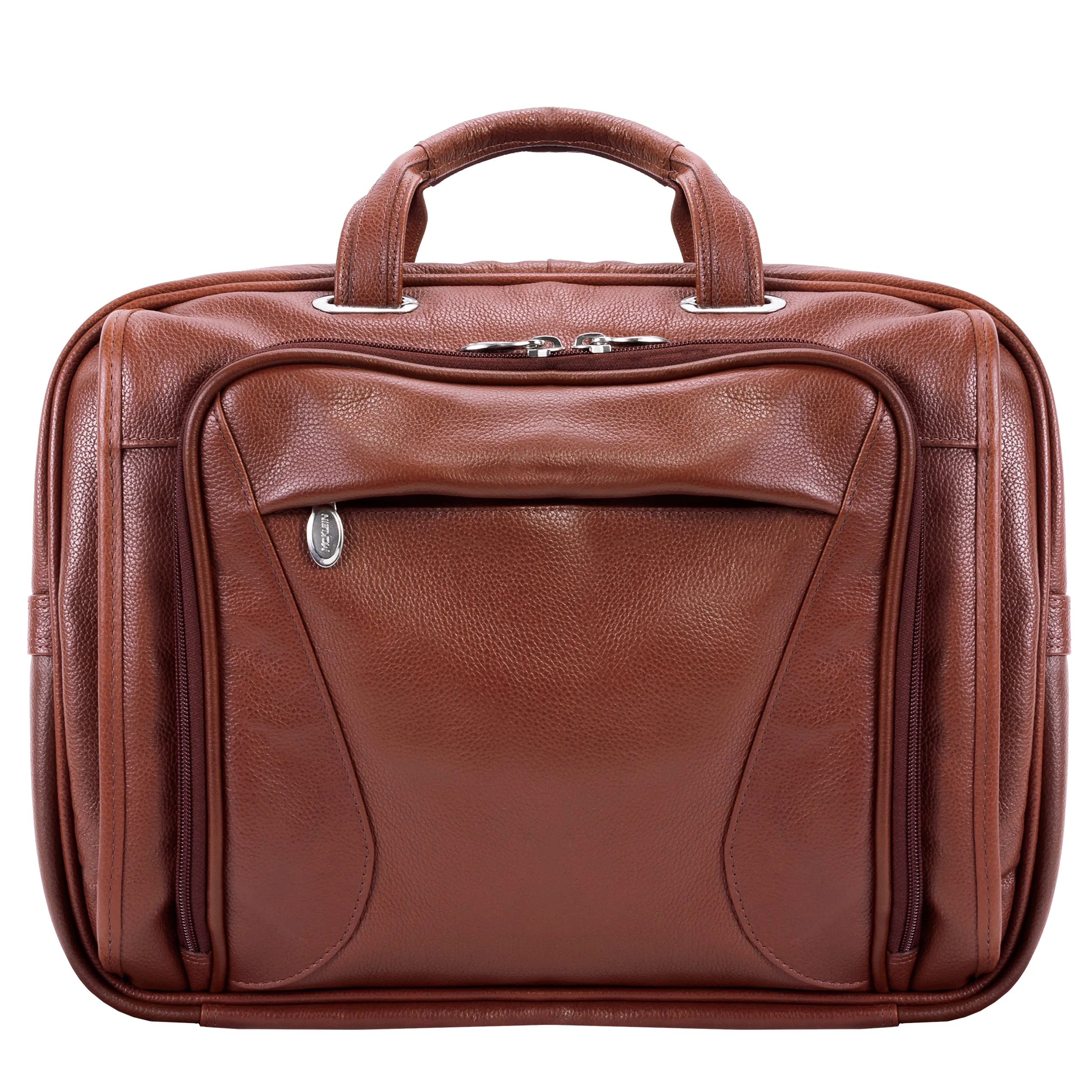McKlein USA Irving Park 15.6" Leather Double Compartment Laptop Briefcase