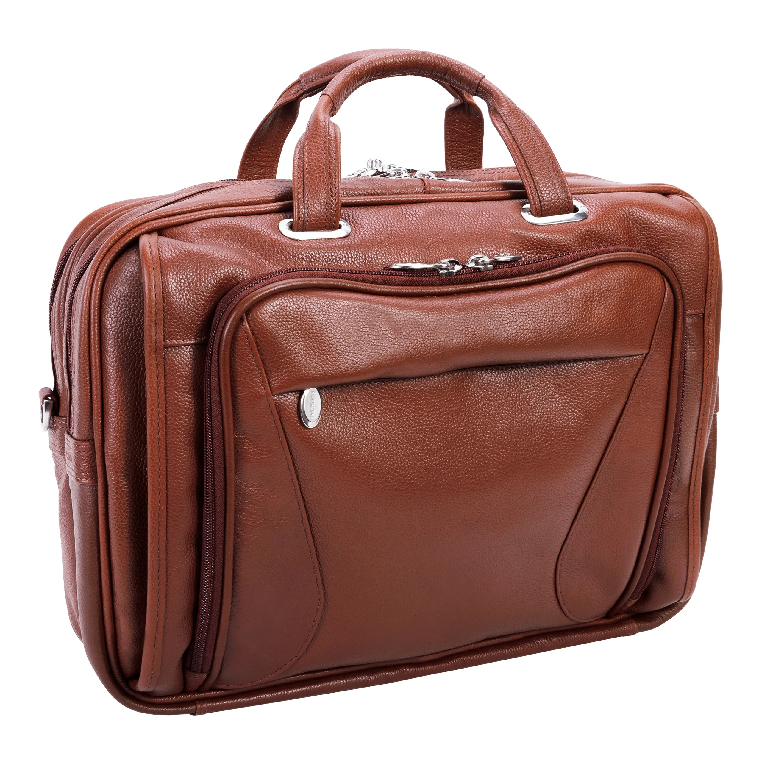 McKlein USA Irving Park 15.6" Leather Double Compartment Laptop Briefcase