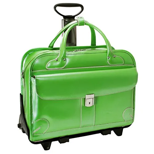 McKlein USA Lakewood Ladies' Leather Fly-Through Checkpoint-Friendly Detachable Wheeled Briefcase