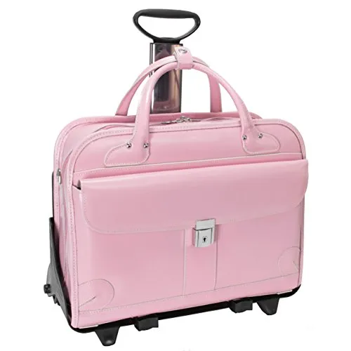 McKlein USA Lakewood Ladies' Leather Fly-Through Checkpoint-Friendly Detachable Wheeled Briefcase