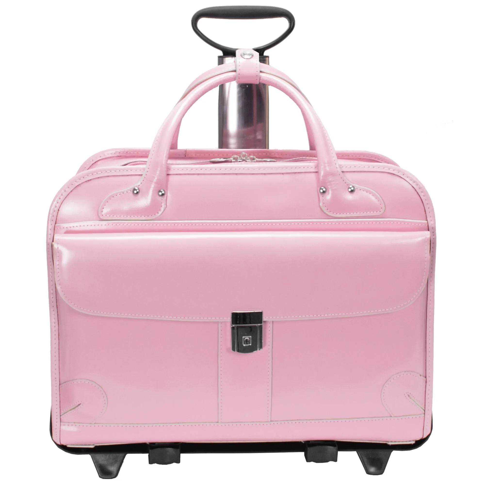 McKlein USA Lakewood Ladies' Leather Fly-Through Checkpoint-Friendly Detachable Wheeled Briefcase