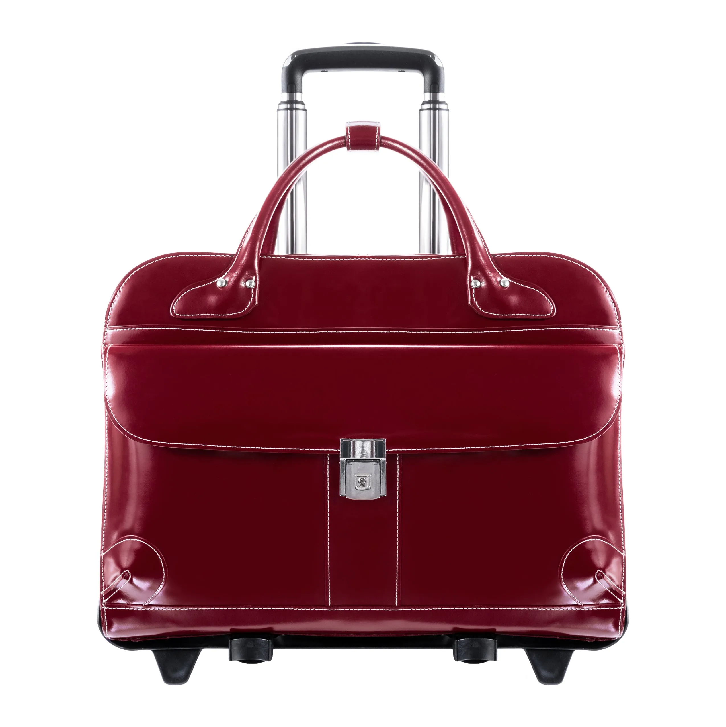 McKlein USA Lakewood Ladies' Leather Fly-Through Checkpoint-Friendly Detachable Wheeled Briefcase