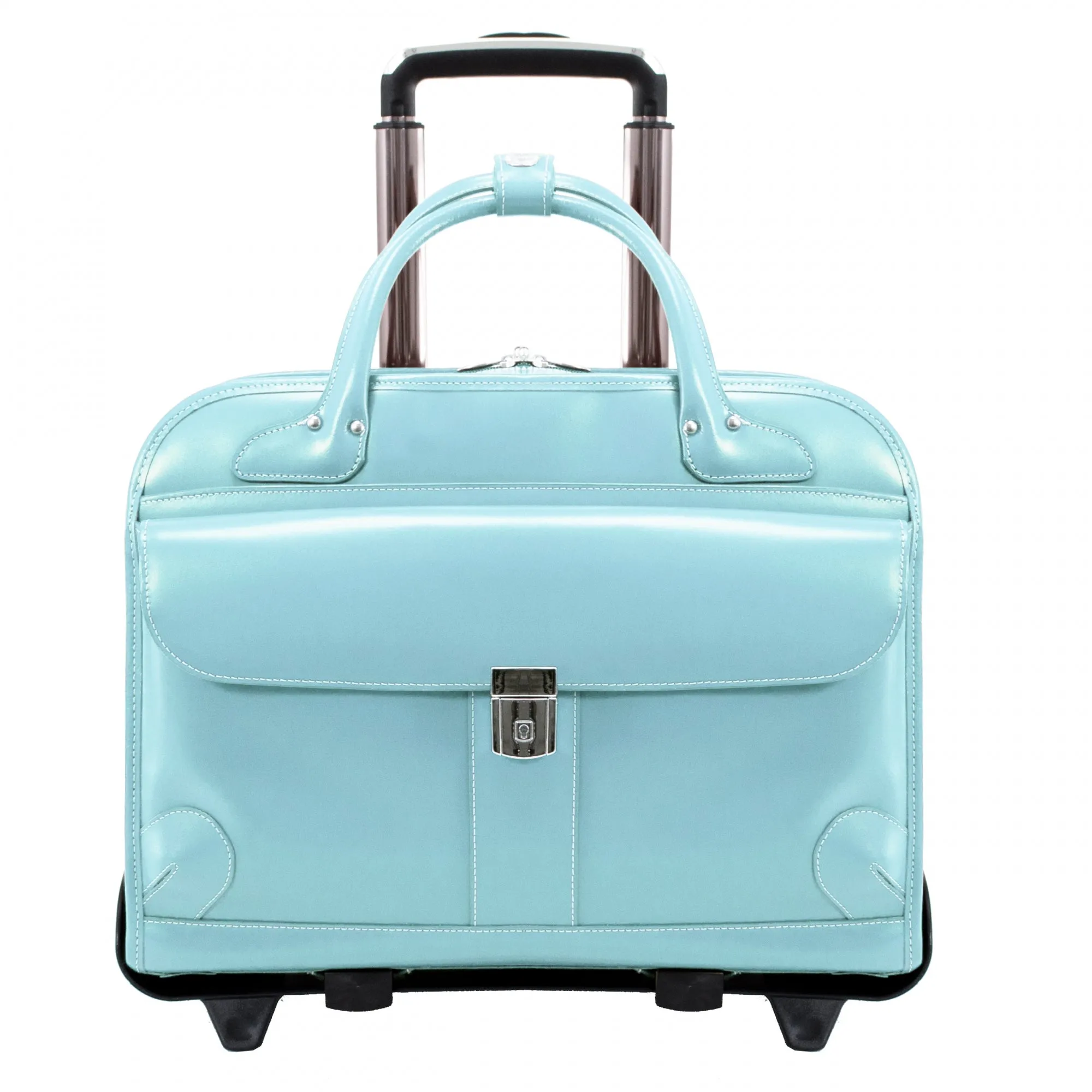 McKlein USA Lakewood Ladies' Leather Fly-Through Checkpoint-Friendly Detachable Wheeled Briefcase