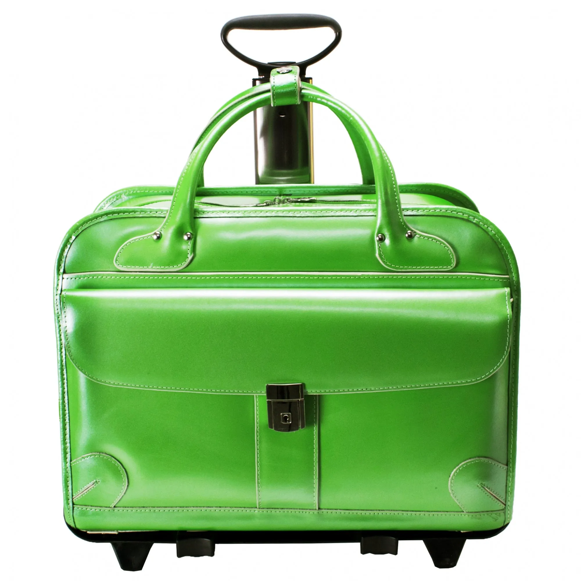 McKlein USA Lakewood Ladies' Leather Fly-Through Checkpoint-Friendly Detachable Wheeled Briefcase