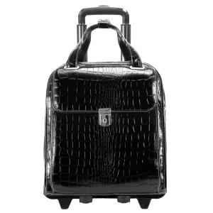 McKlein USA Novembre 15.6" Leather Ladies' Vertical Wheeled Laptop Briefcase