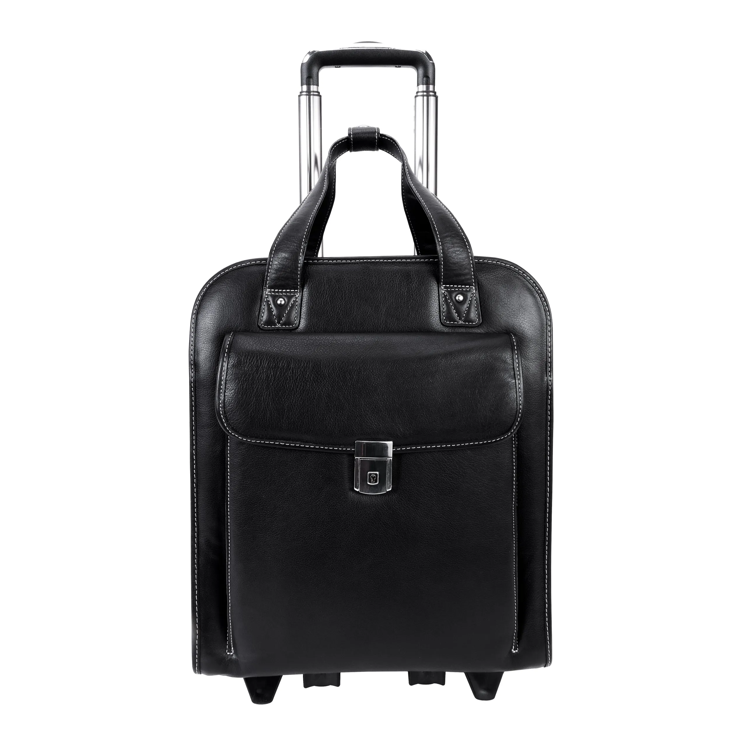 McKlein USA Pastenello 15.6" Leather Vertical Patented Detachable Wheeled Laptop Briefcase