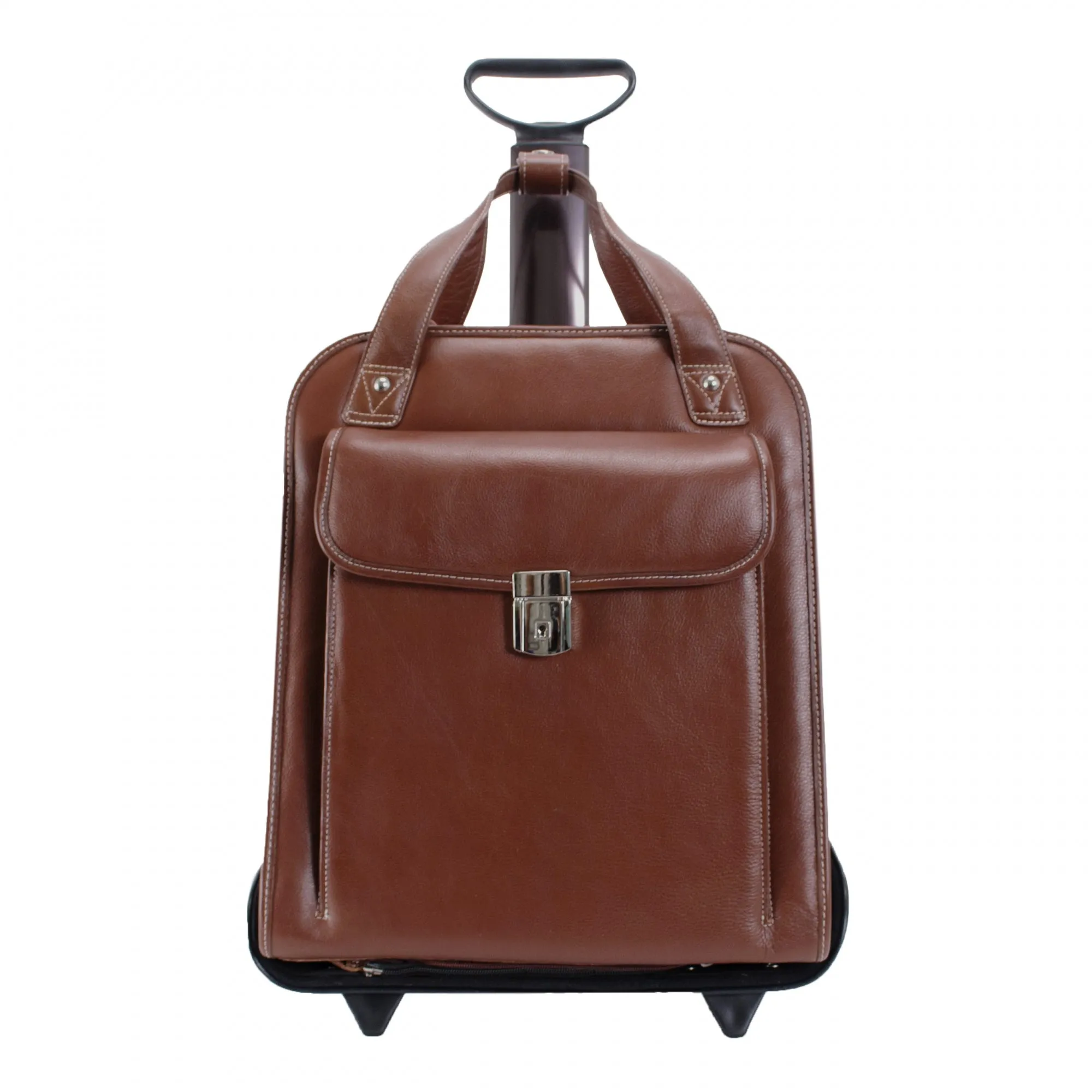 McKlein USA Pastenello 15.6" Leather Vertical Patented Detachable Wheeled Laptop Briefcase