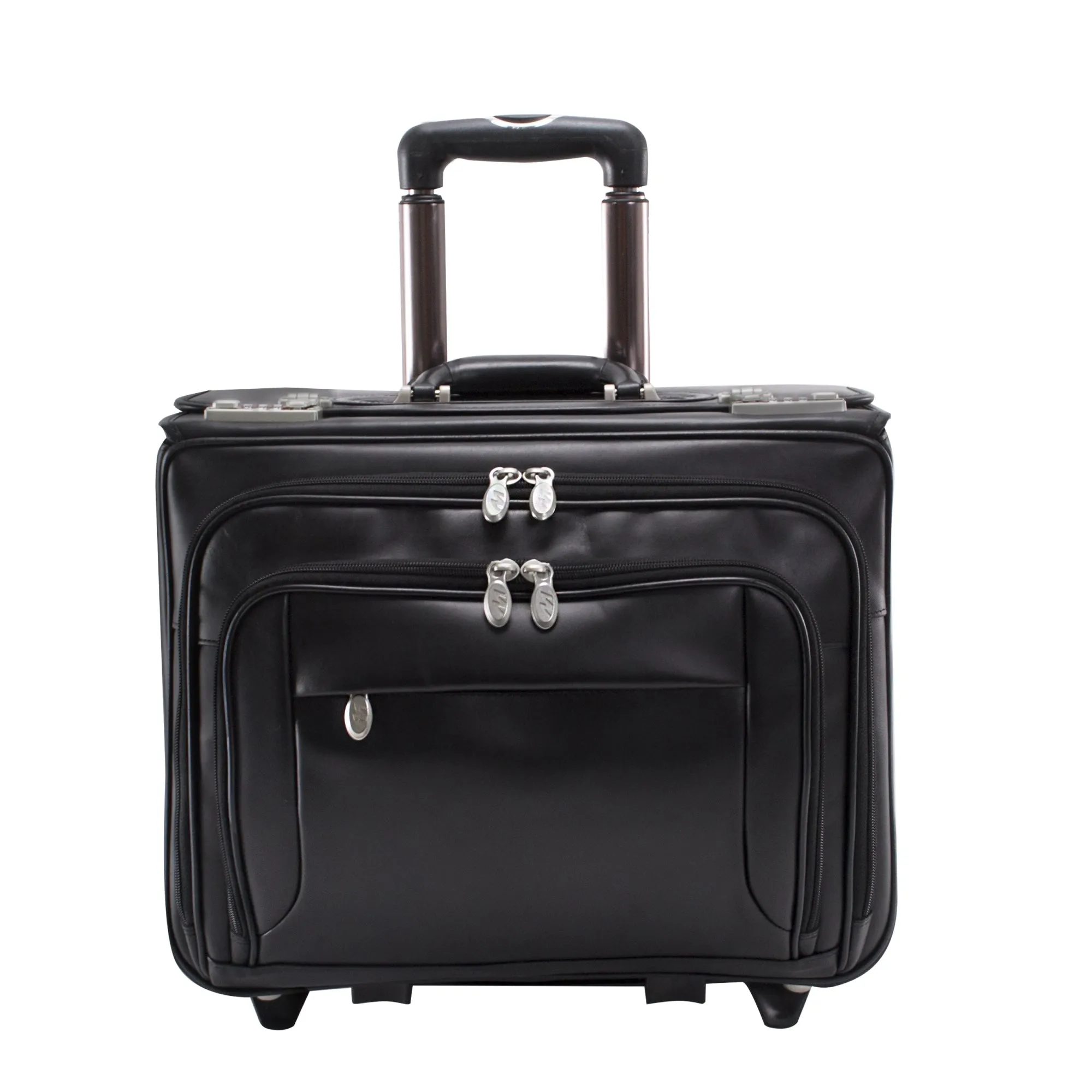 McKlein USA Sheridan 15.4" Leather Wheeled Catalog Briefcase
