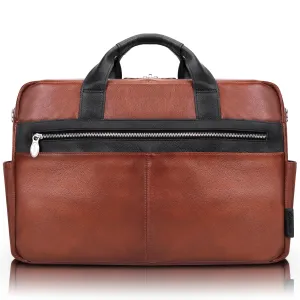 McKlein USA Southport 17" Leather Two-Tone Dual-Compartment Laptop & Tablet Briefcase