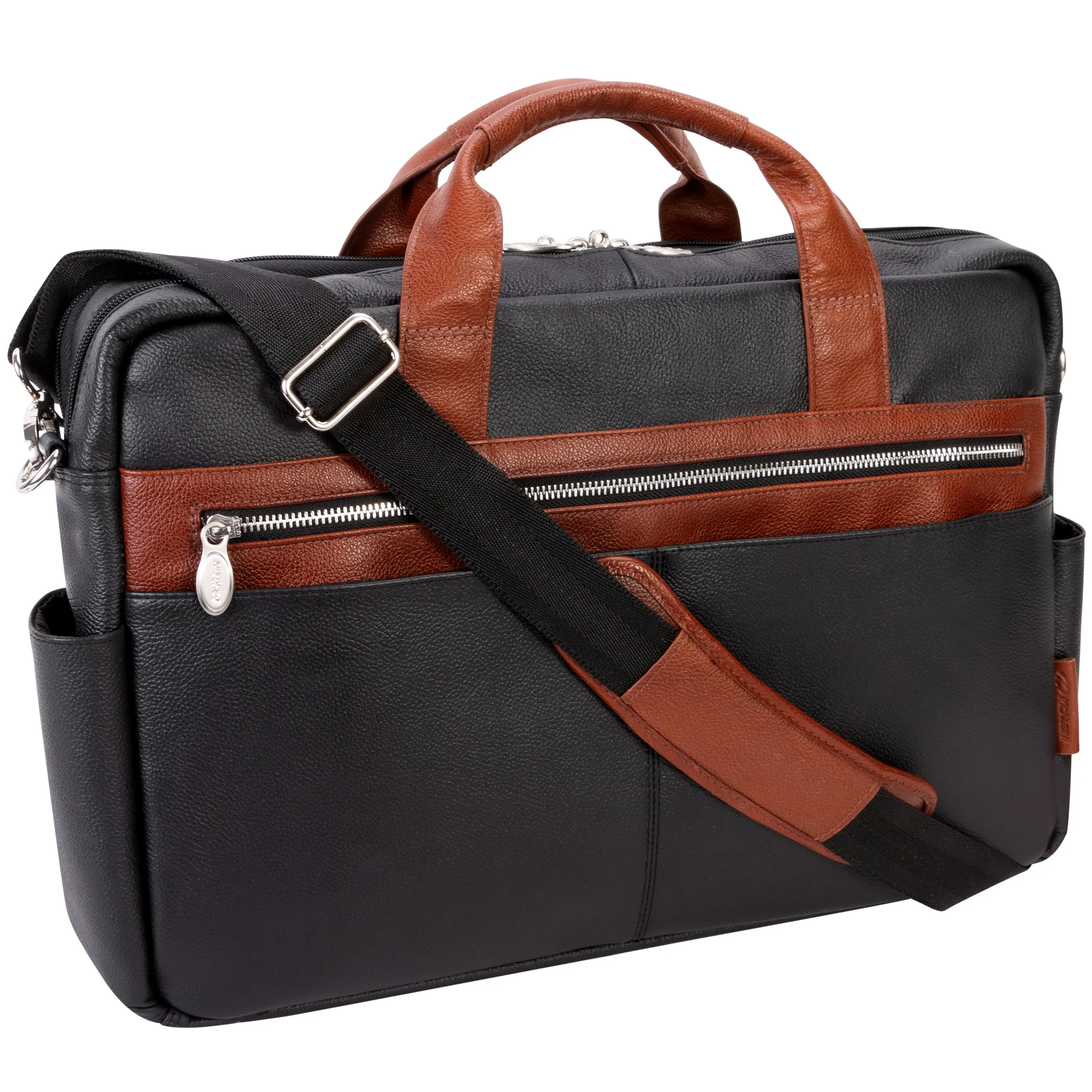 McKlein USA Southport 17" Leather Two-Tone Dual-Compartment Laptop & Tablet Briefcase