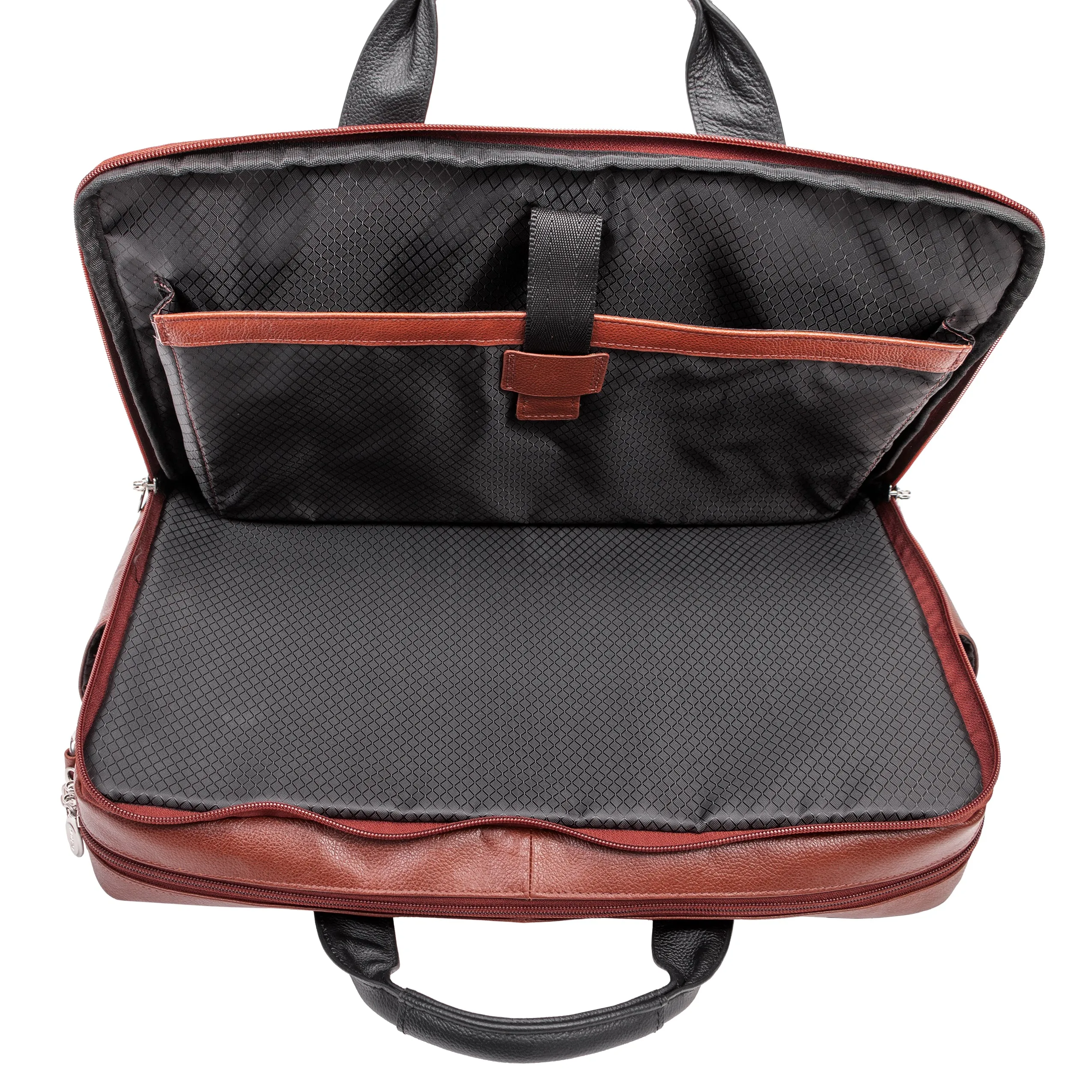 McKlein USA Southport 17" Leather Two-Tone Dual-Compartment Laptop & Tablet Briefcase