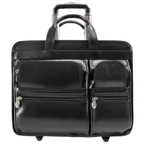 McKlein USA Tribeca 15.6" Leather Wheeled Laptop Briefcase
