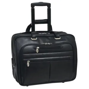 McKlein USA Wrightwood 17" Leather Wheeled Laptop Briefcase