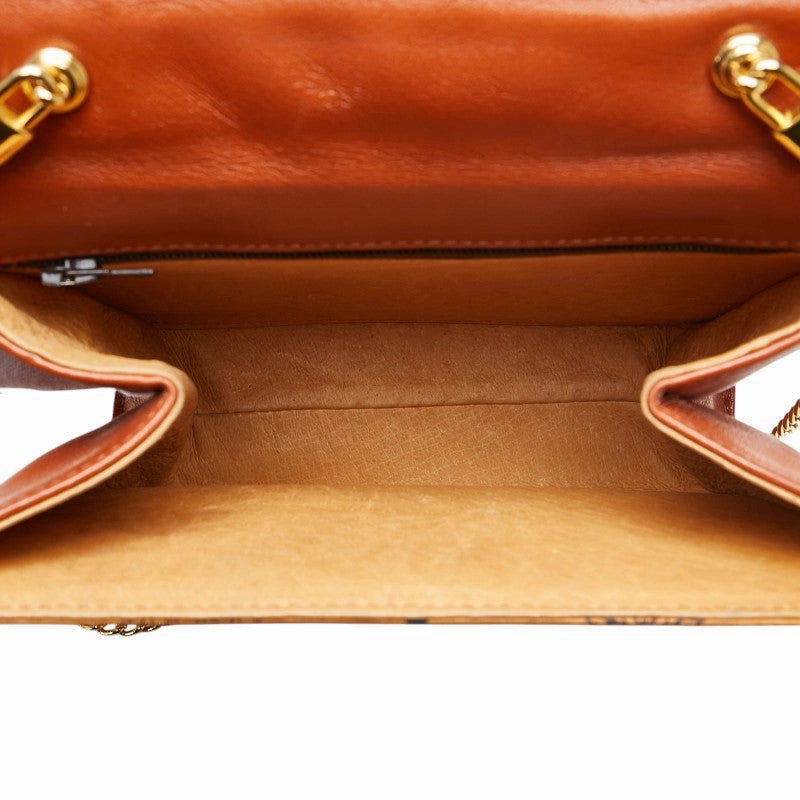 MCM Visetos Logo Chain 2WAY Handbag Brown