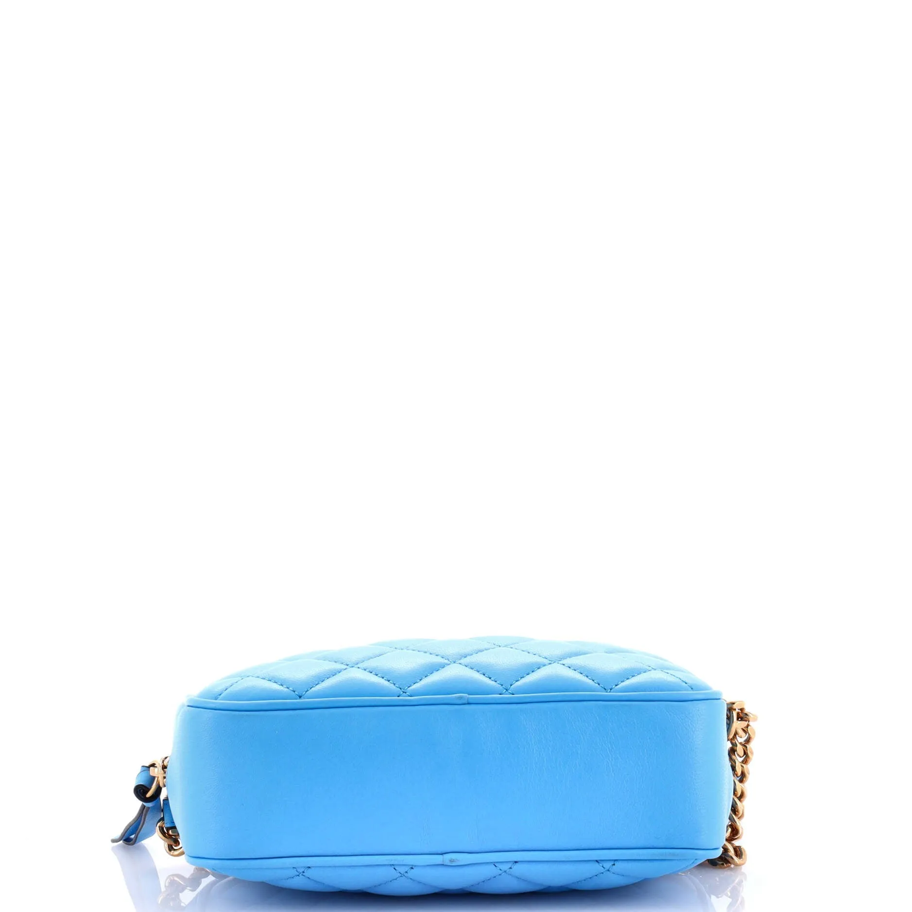 Medusa Icon Front Slip Pocket Camera Bag Quilted Leather Small