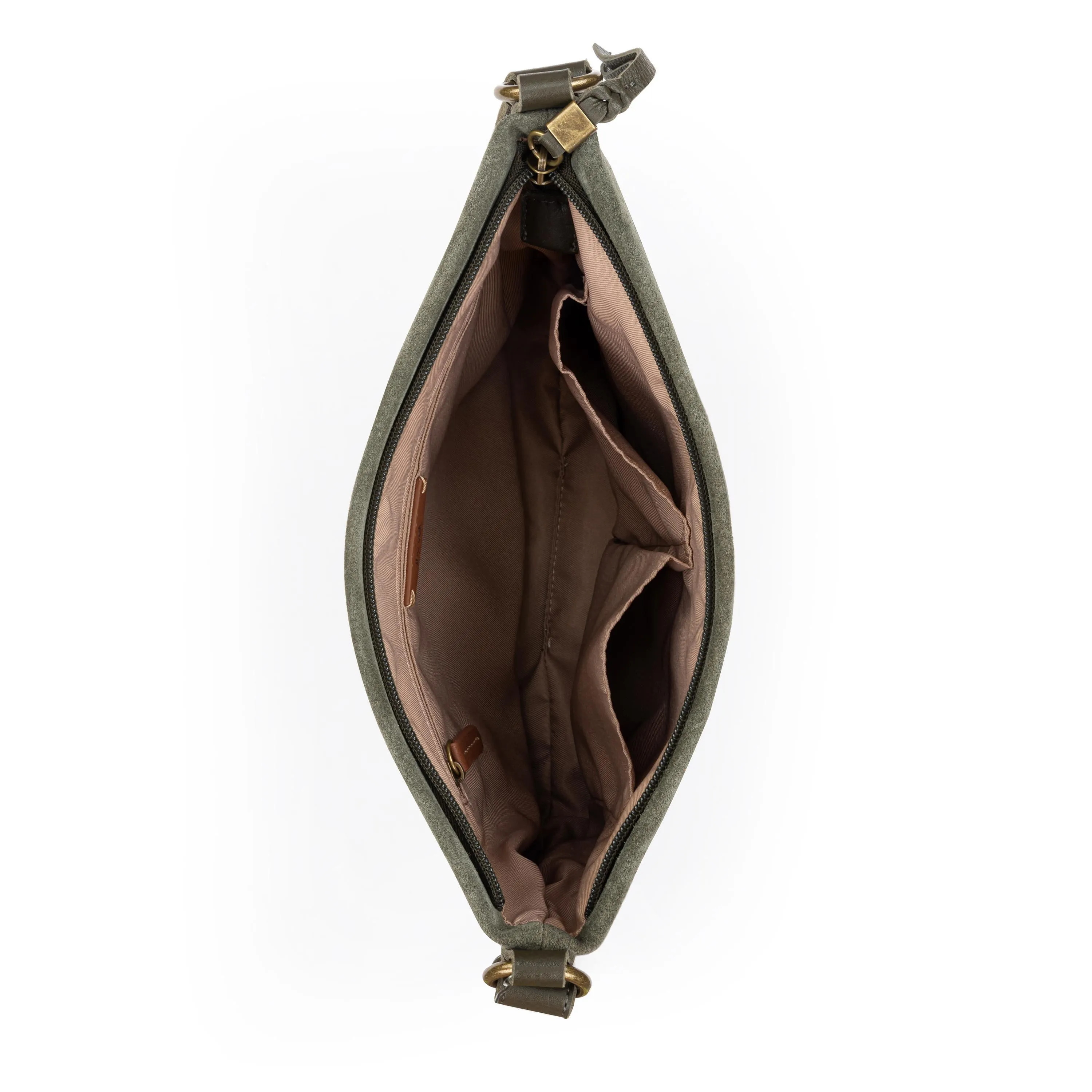 Melrose Crossbody - Leather - Moss Suede