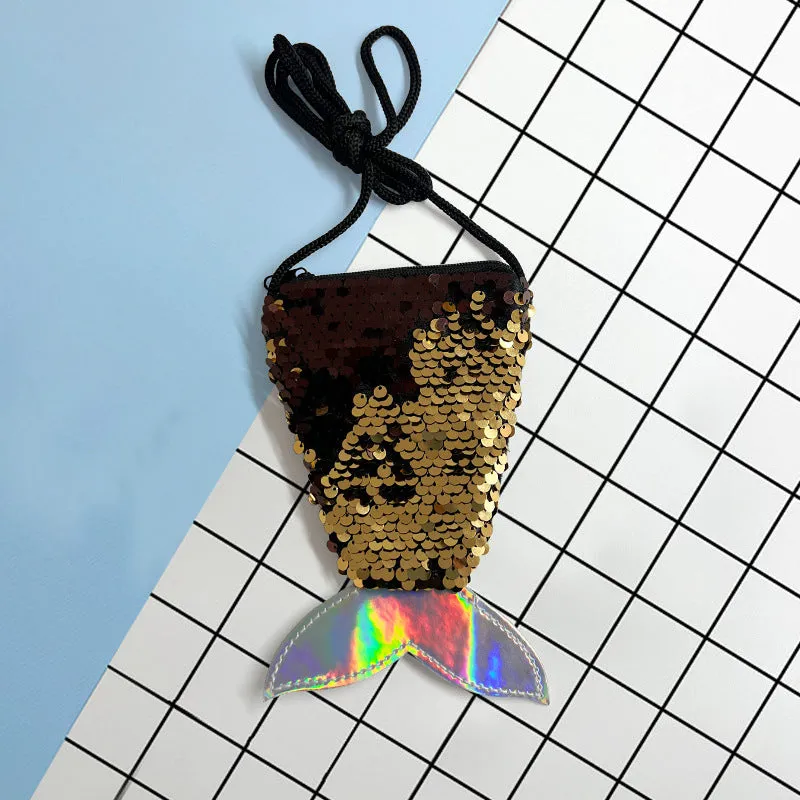 Mermaid Tail Sequined Shoulder Bag Creative Children's Coin Purse