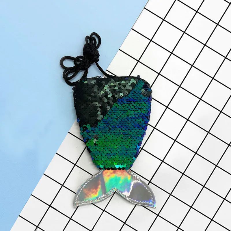 Mermaid Tail Sequined Shoulder Bag Creative Children's Coin Purse