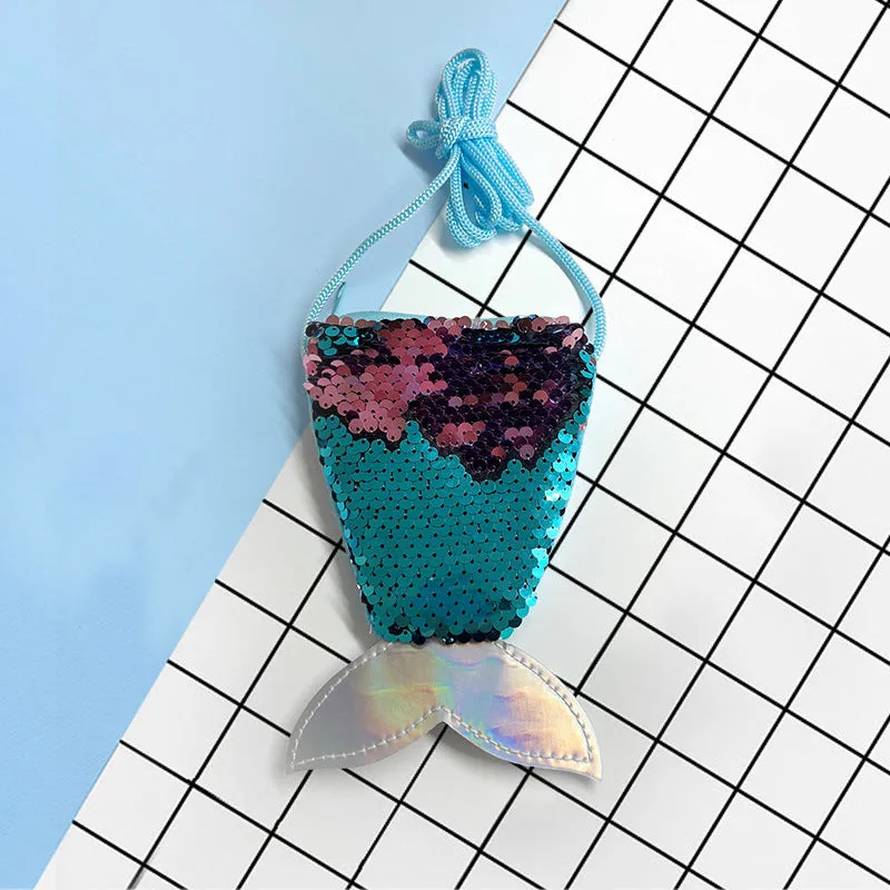 Mermaid Tail Sequined Shoulder Bag Creative Children's Coin Purse