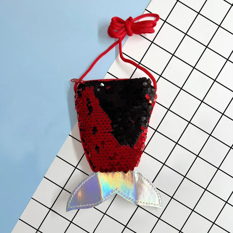 Mermaid Tail Sequined Shoulder Bag Creative Children's Coin Purse
