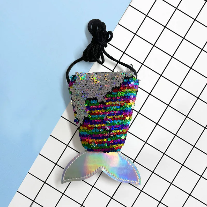 Mermaid Tail Sequined Shoulder Bag Creative Children's Coin Purse
