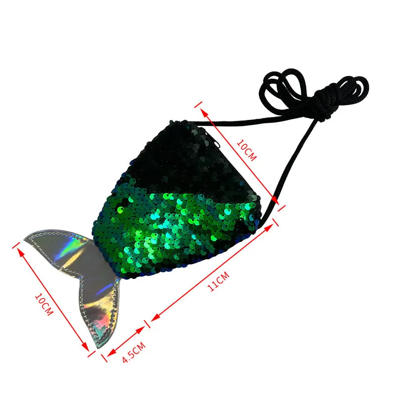 Mermaid Tail Sequined Shoulder Bag Creative Children's Coin Purse