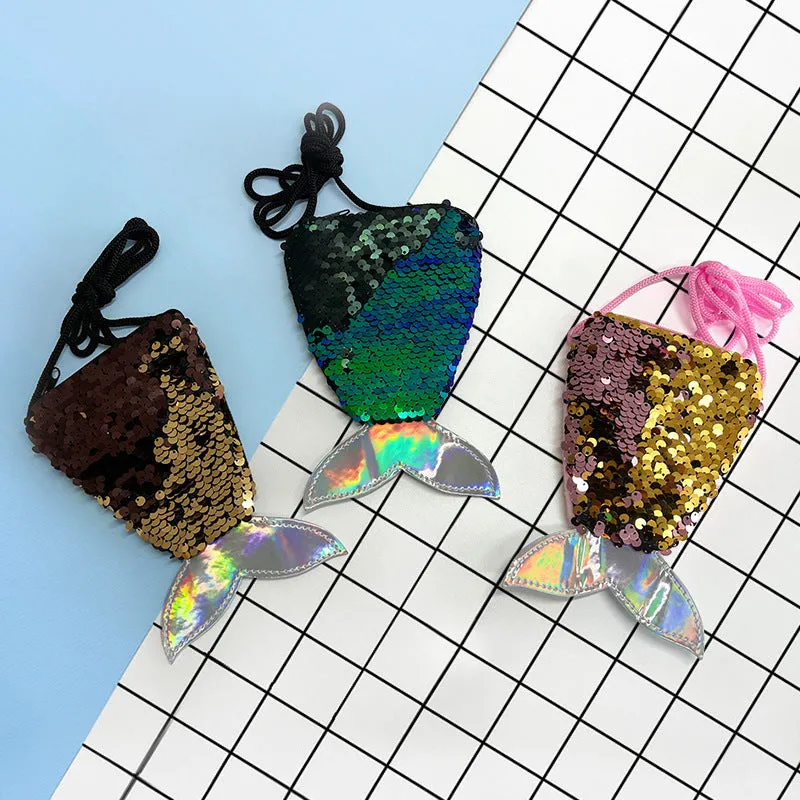 Mermaid Tail Sequined Shoulder Bag Creative Children's Coin Purse