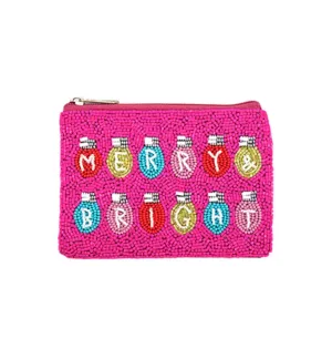 Merry & Bright Coin Bag In Pink