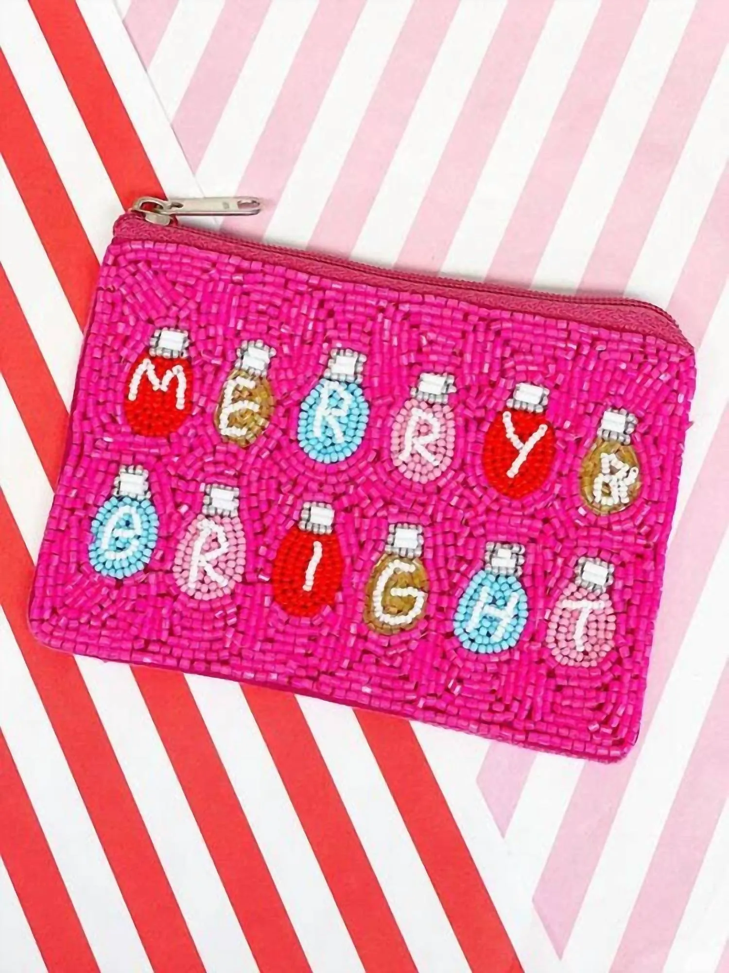Merry & Bright Coin Bag In Pink