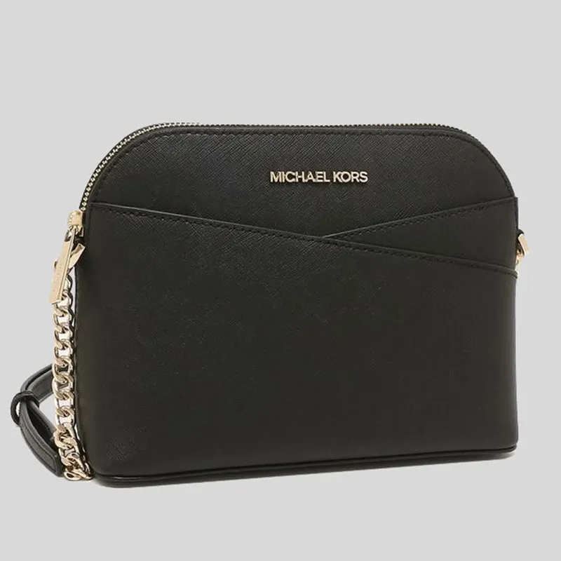Michael Kors Jet Set Travel MD Dome Crossbody Bag Black 35F1GTVC6T