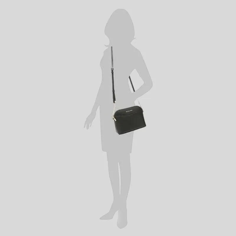 Michael Kors Jet Set Travel MD Dome Crossbody Bag Black 35F1GTVC6T