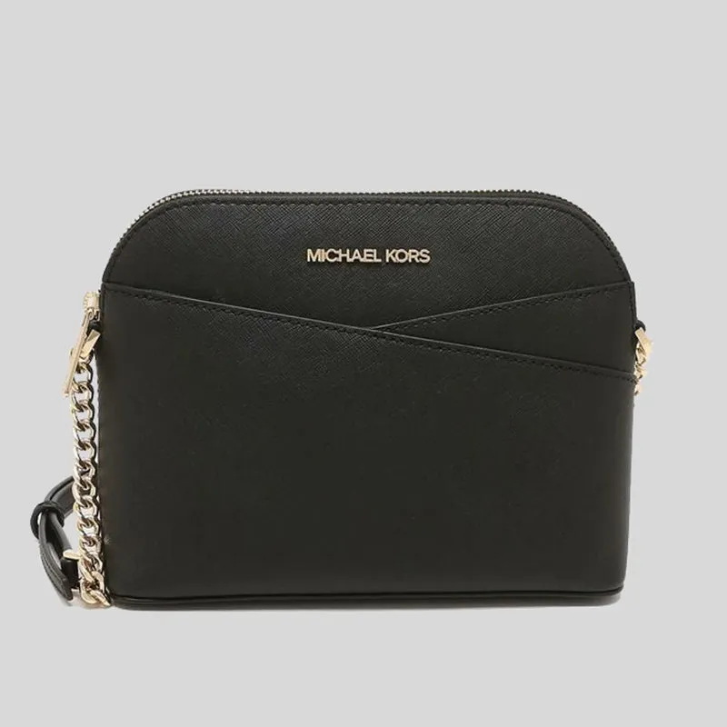 Michael Kors Jet Set Travel MD Dome Crossbody Bag Black 35F1GTVC6T