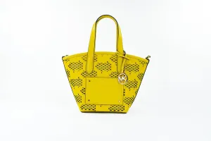 Michael Kors Kimber Small Daffodil Leather 2-in-1 Zip Tote Messenger Bag Purse