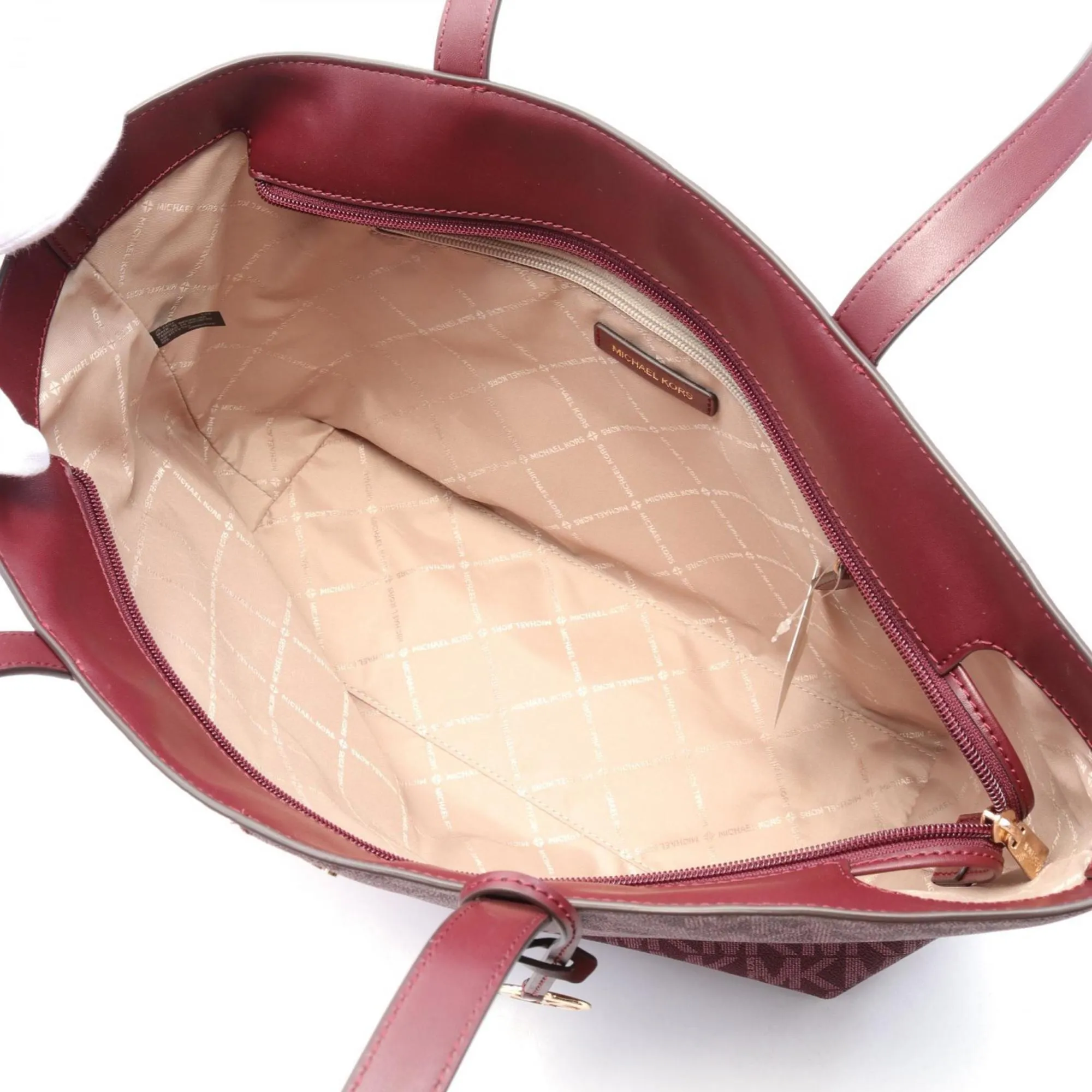 Michael Kors  pink Coated Canvas Pvc Leather Tote Bag Weekend Bag (Pre-Owned)