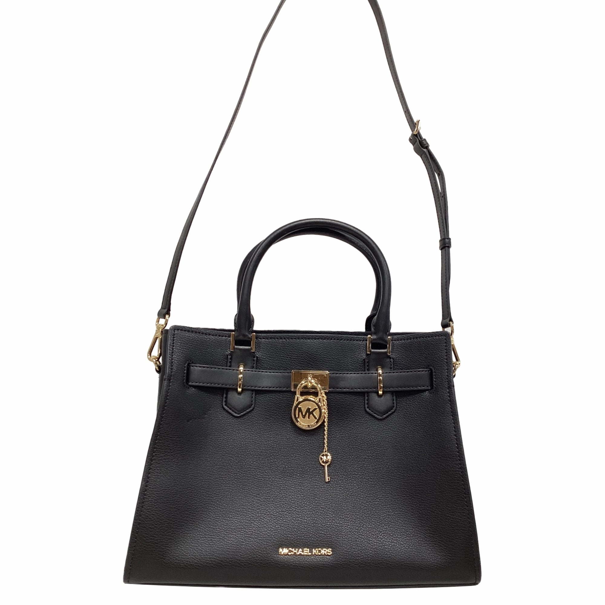 Michael Kors Hamilton Medium Satchel in Black Leather