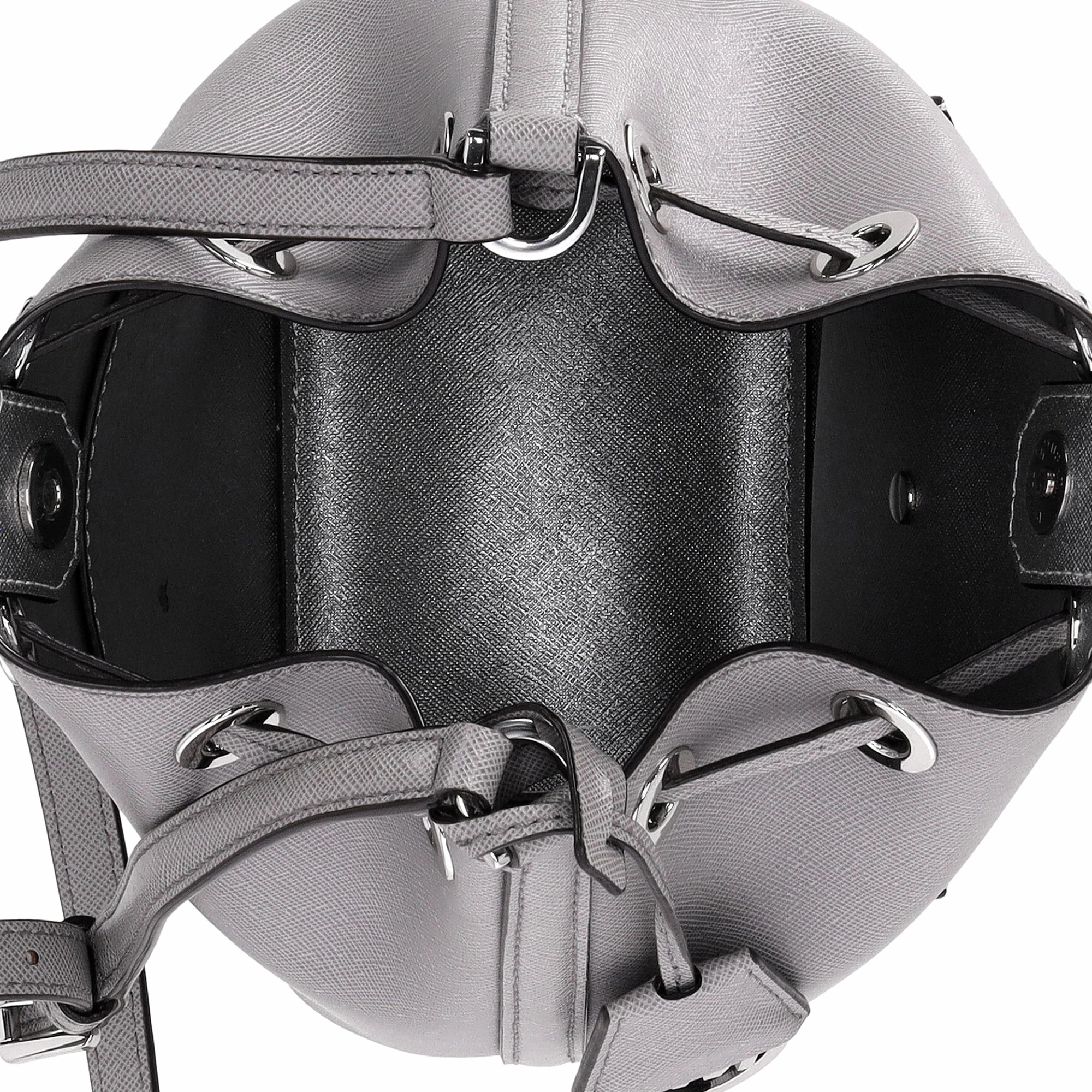 Michael Kors Small Greenwich Bucket Bag in Grey Saffiano Leather