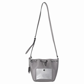 Michael Kors Small Greenwich Bucket Bag in Grey Saffiano Leather